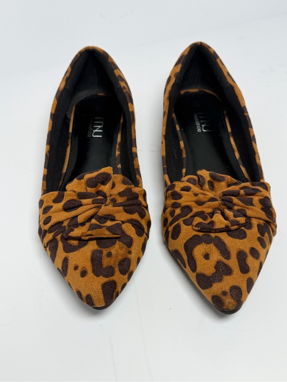 Musshoe Women's Leopard Twist Knot Dressy Office Flats Size 9